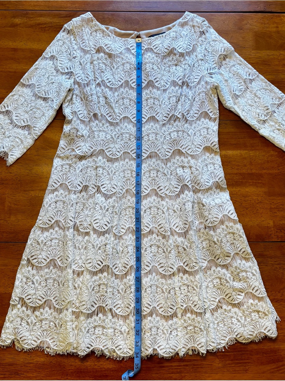 Jessica Howard Ivory Lace Lined Midi Sheath Dress size 16 - Picture 5 of 12